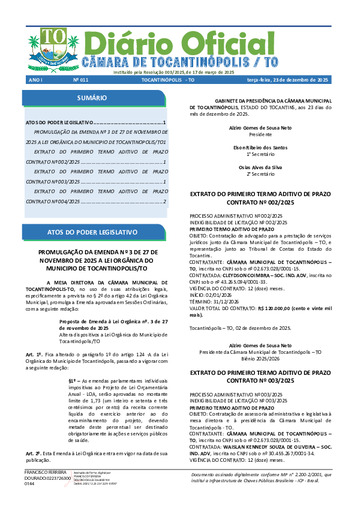 Diário Oficial - Edição 011